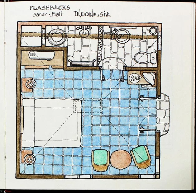 Flashbacks Hotel in Sanur, Bali, Indonesia