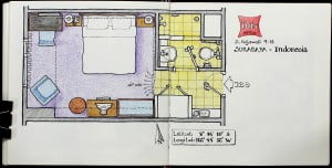 AlojARTE Accommodation Pencils Hotel rooms freehand drawings and